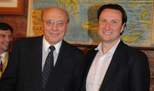 The GOCMV president Mr. Papastergiadis with Mr. Adamopoulos.